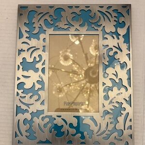 Pier 1 Silver and Blue Ornate Frame